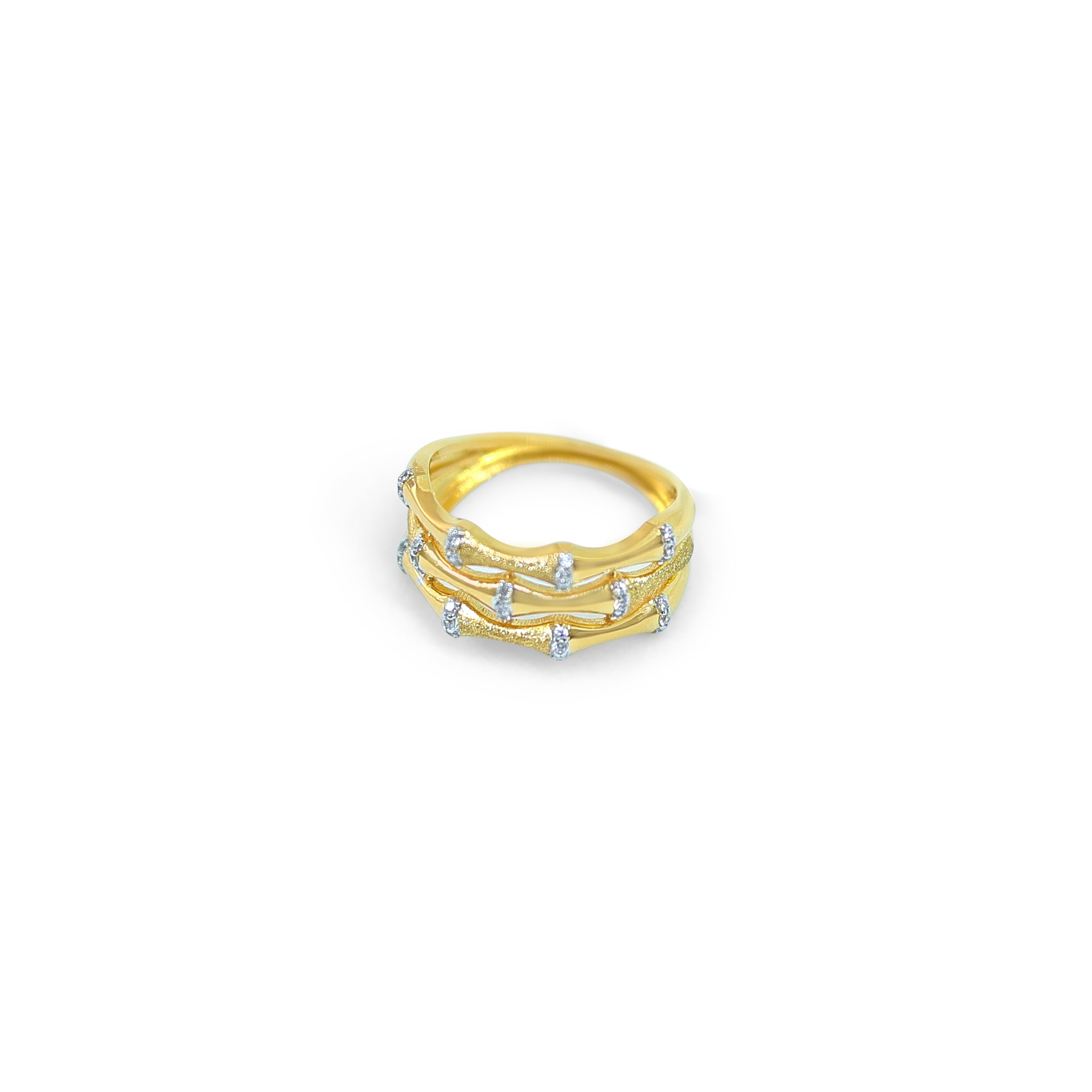 Golden harmony layered ring