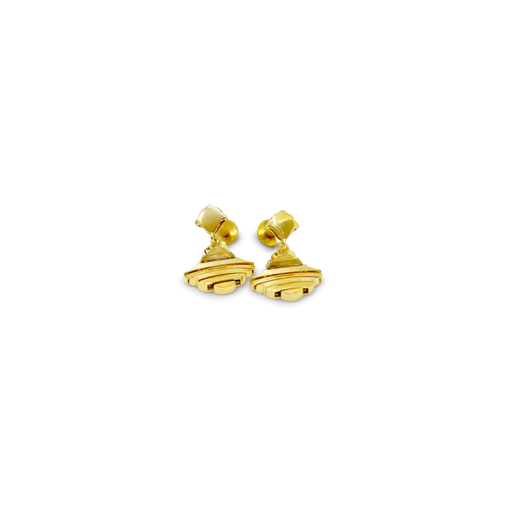 Radiance layered gold drop earrings