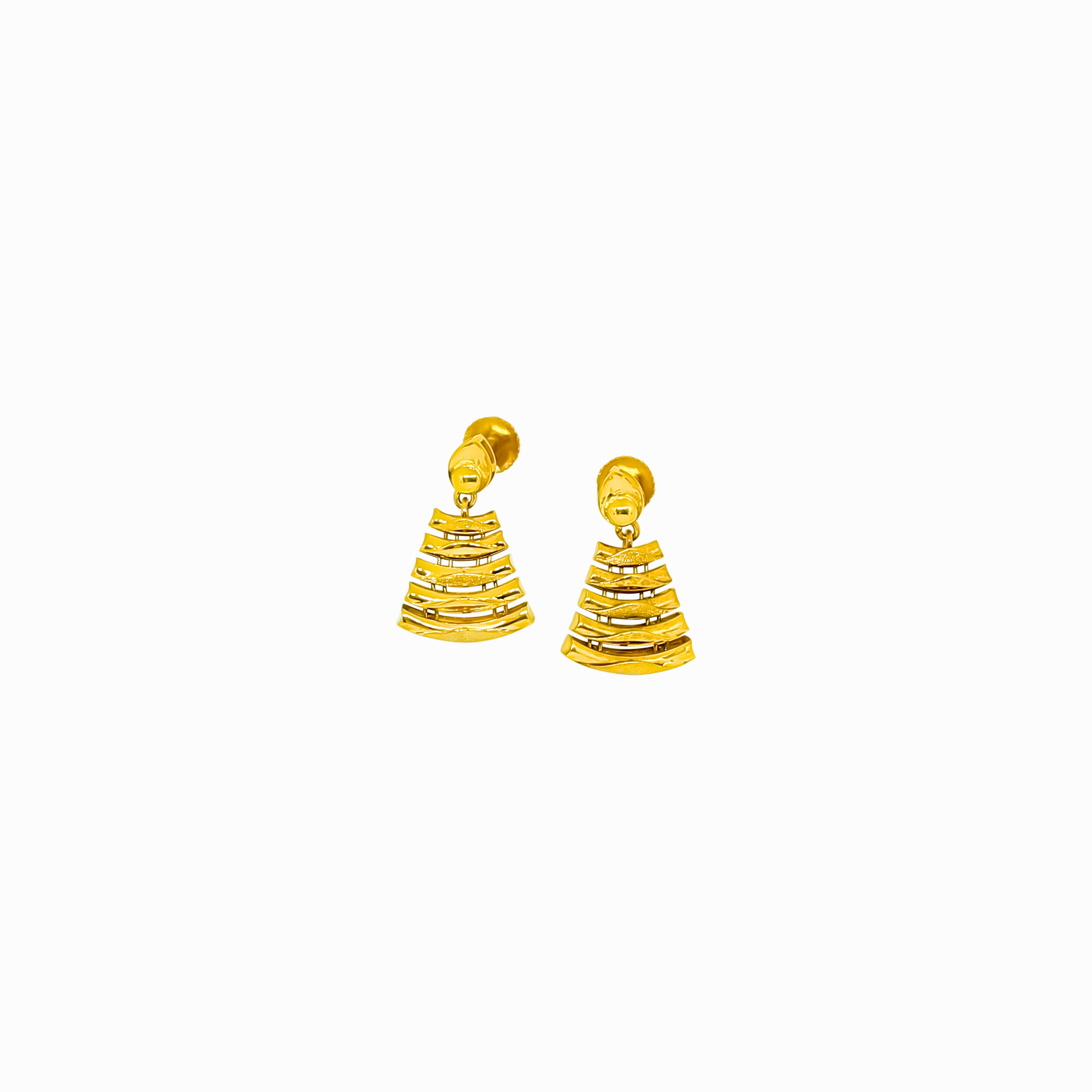 Golden ripples drop earring