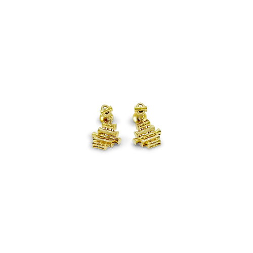 Geometric dangle gold drop earrings