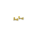 Geometric golden pyramid drop earrings