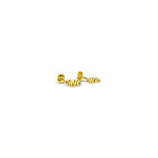 Ripple form gold drop earrings