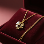 Vinayak inspired gold pendant chain - White