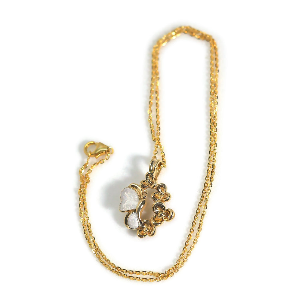 Vinayak inspired gold pendant chain - White