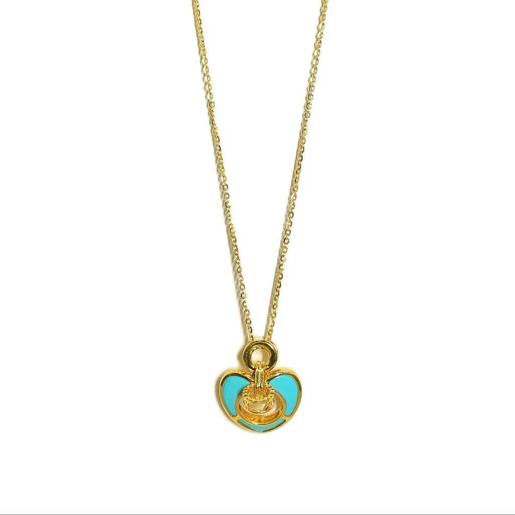 Elara Heart – Turquoise Enamel Gold Pendant Necklace