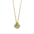 Elara Heart – Turquoise Enamel Gold Pendant Necklace