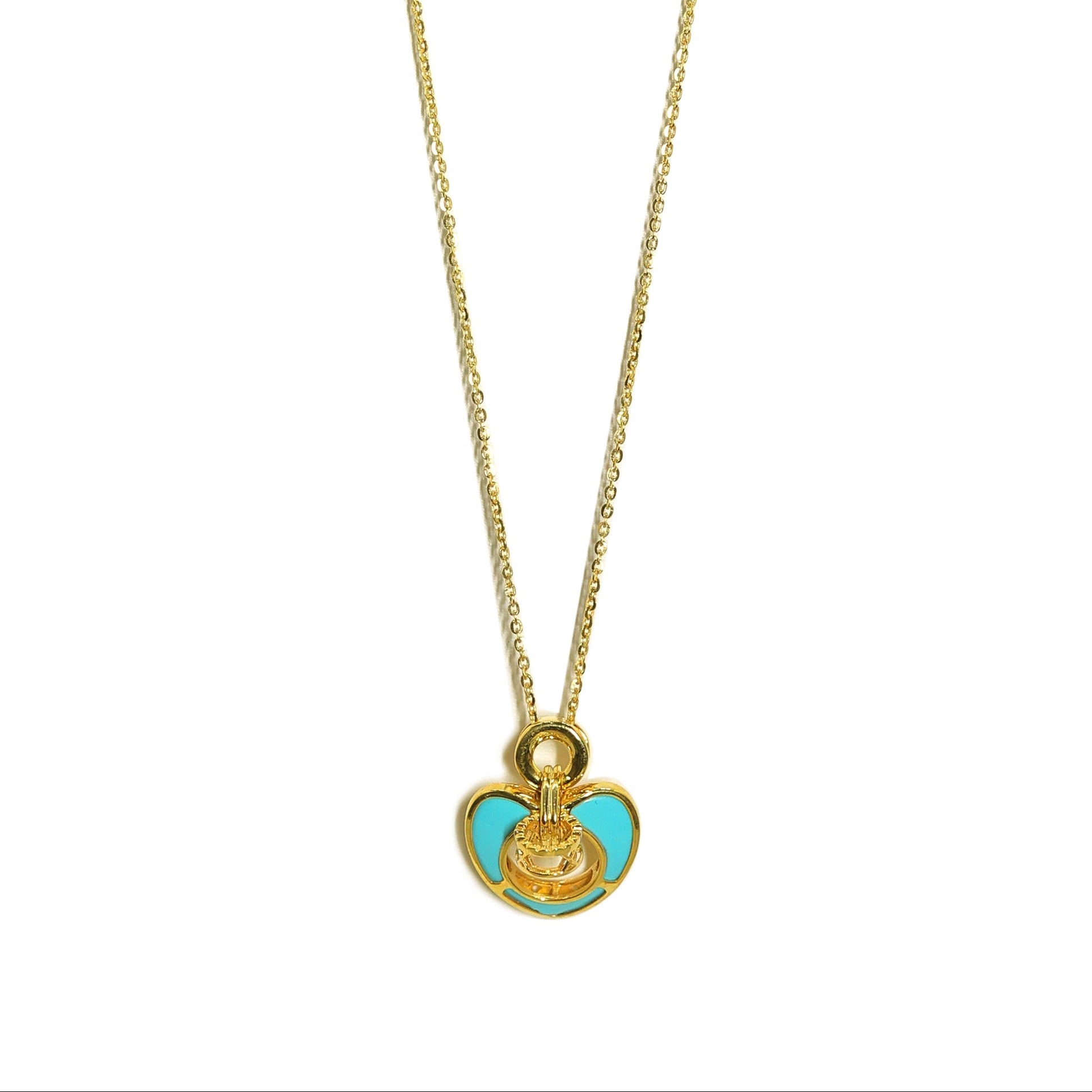 Elara Heart – Turquoise Enamel Gold Pendant Necklace