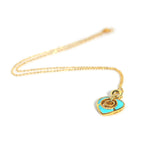 Elara Heart – Turquoise Enamel Gold Pendant Necklace