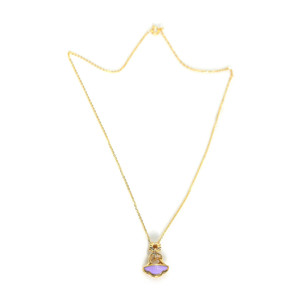 Lavender glow gold pendant necklace