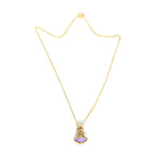Lavender glow gold pendant necklace