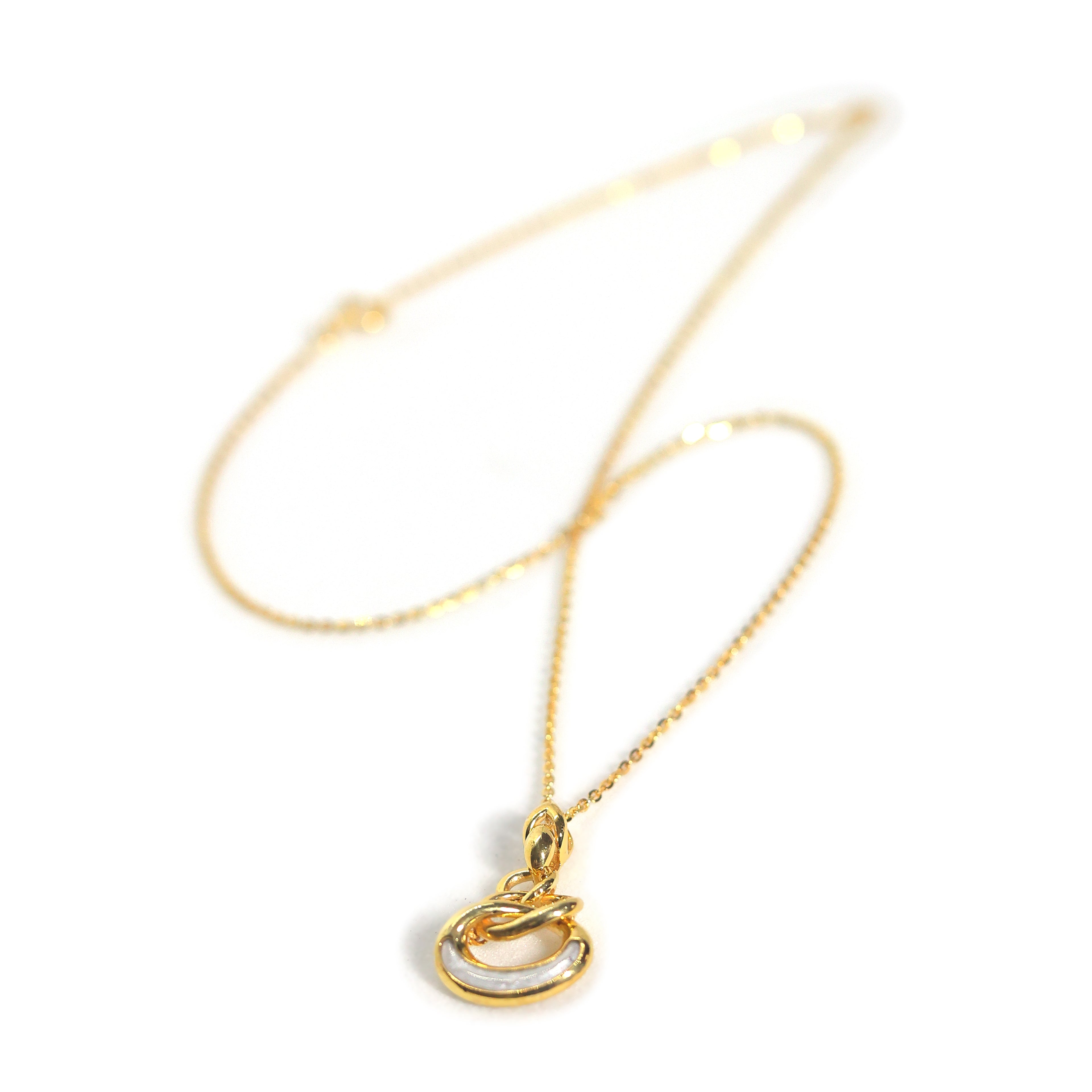 Intertwined Loop Gold Pendant Necklace