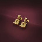 Fluid Layers Gold Drop Earrings